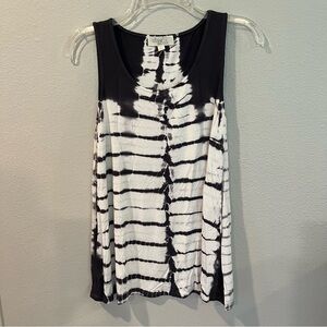 Olive & Oak Black and White Striped Tank Top